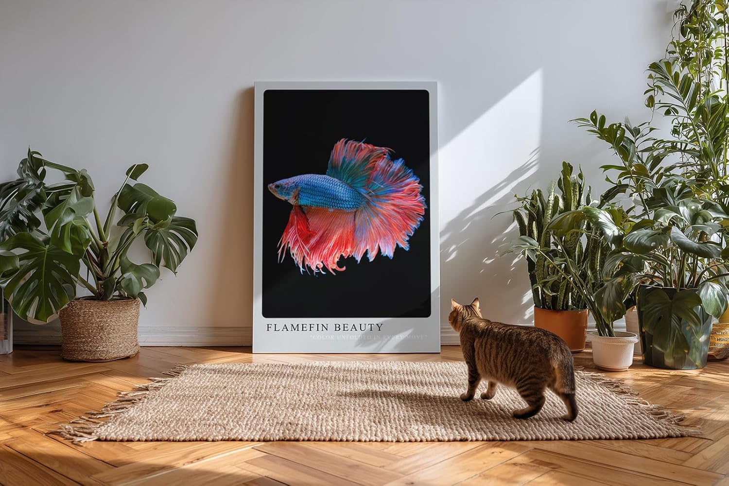 Paul Sinus Kunstdruck 40x60cm Kampffisch mit flammenden Flossen – Farben in perfekter Bewegung eingefangen