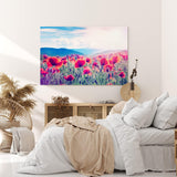 Paul Sinus Wandbild 120x80cm Mohnblumen Feld Wildblumen Blumen rote Blüten