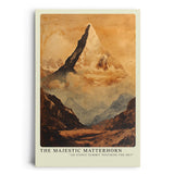 Paul Sinus Leinwandbild 80x120cm Majestätisches Matterhorn – Ikonischer Berggipfel in warmen Erdtönen mit kunstvoller, nostalgischer Ästhetik