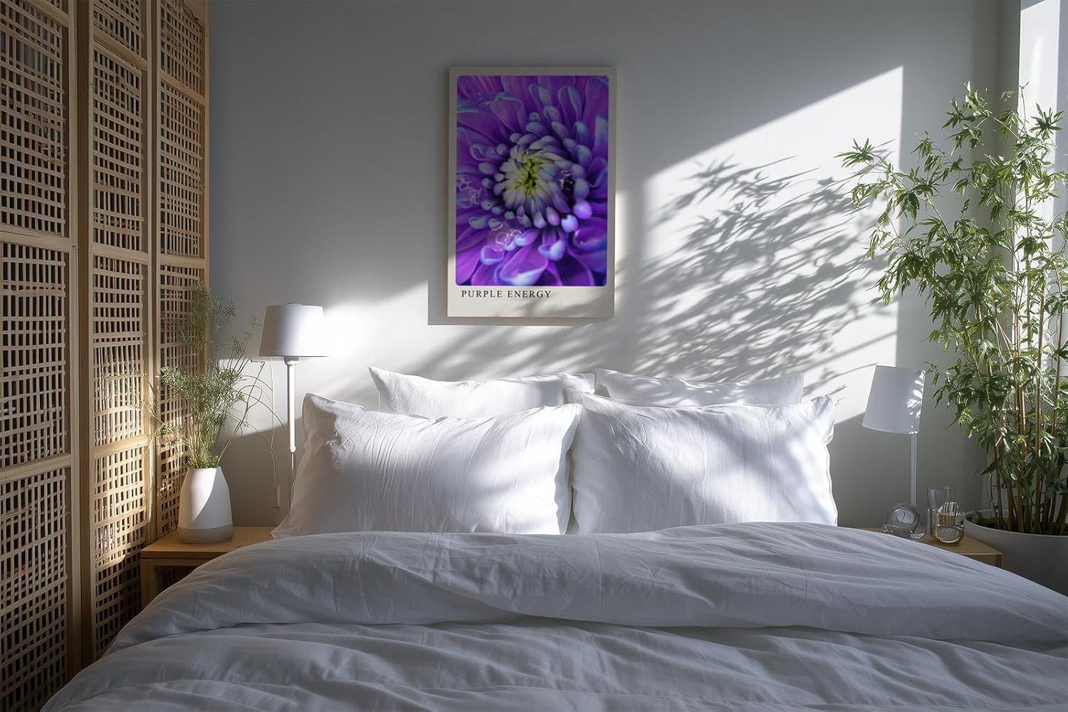 Paul Sinus Kunstdruck 40x60cm Purple Energy Blüte in Violett und Weiß Every Petal Charged with Color