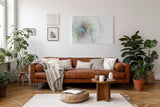 Sinus Art Wandbild 120x80cm Feines Wirbelmuster in Pastellfarben wie Mint, Rosé und Hellgrau – beruhigend und harmonisch
