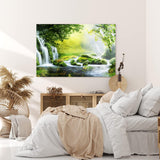 Paul Sinus Wandbild 120x80cm Wasserfälle im Dschungel Thailand Grün Natur