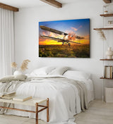Paul Sinus Wandbild 120x80cm Propellerflugzeug Flugzeug über Angkor Wat Kambodscha