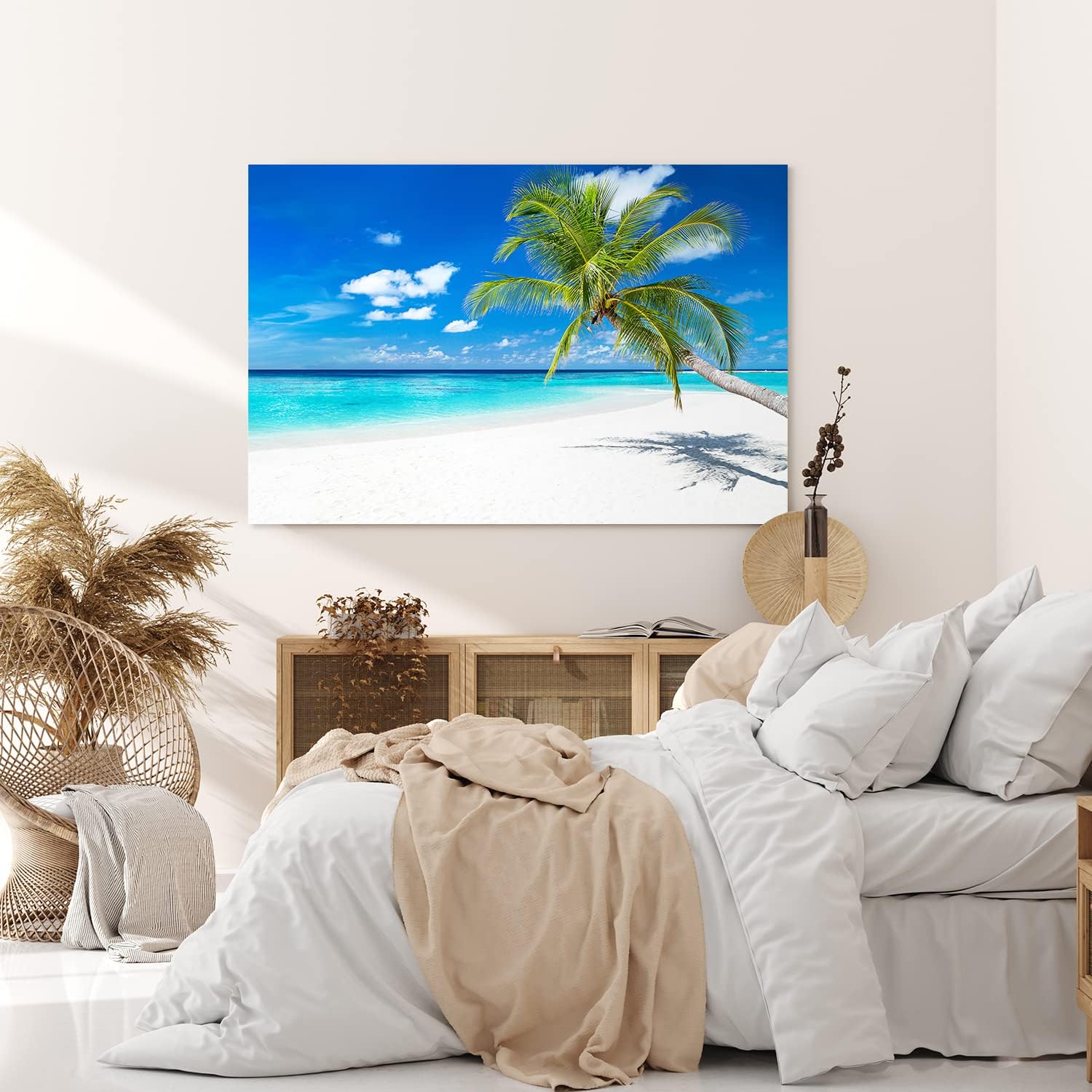 Wandbild 120x80cm Südseeparadies Palmen Strand Sonne Meer Türkis
