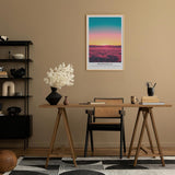 Paul Sinus Leinwandbild 80x120cm leuchtende Steppenlandschaft mit farbenprächtigem Himmel, faszinierende Wandkunst mit surrealem Farbverlauf