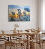 Paul Sinus Wandbild 120x80cm Baumwollblüten Sonnenuntergang Abendröte Sommer Natur