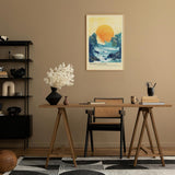 Paul Sinus Leinwandbild 60x90cm Leinwandbild Sonnenuntergangswellen – Eindrucksvolle Landschaft mit leuchtender Sonne und aufgewühltem Meer