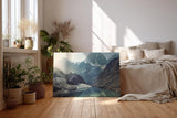Sinus Art Wandbild 120x80cm Beeindruckende Alpenlandschaft mit Eis, Wasser und Licht – kraftvoll und beruhigend zugleich