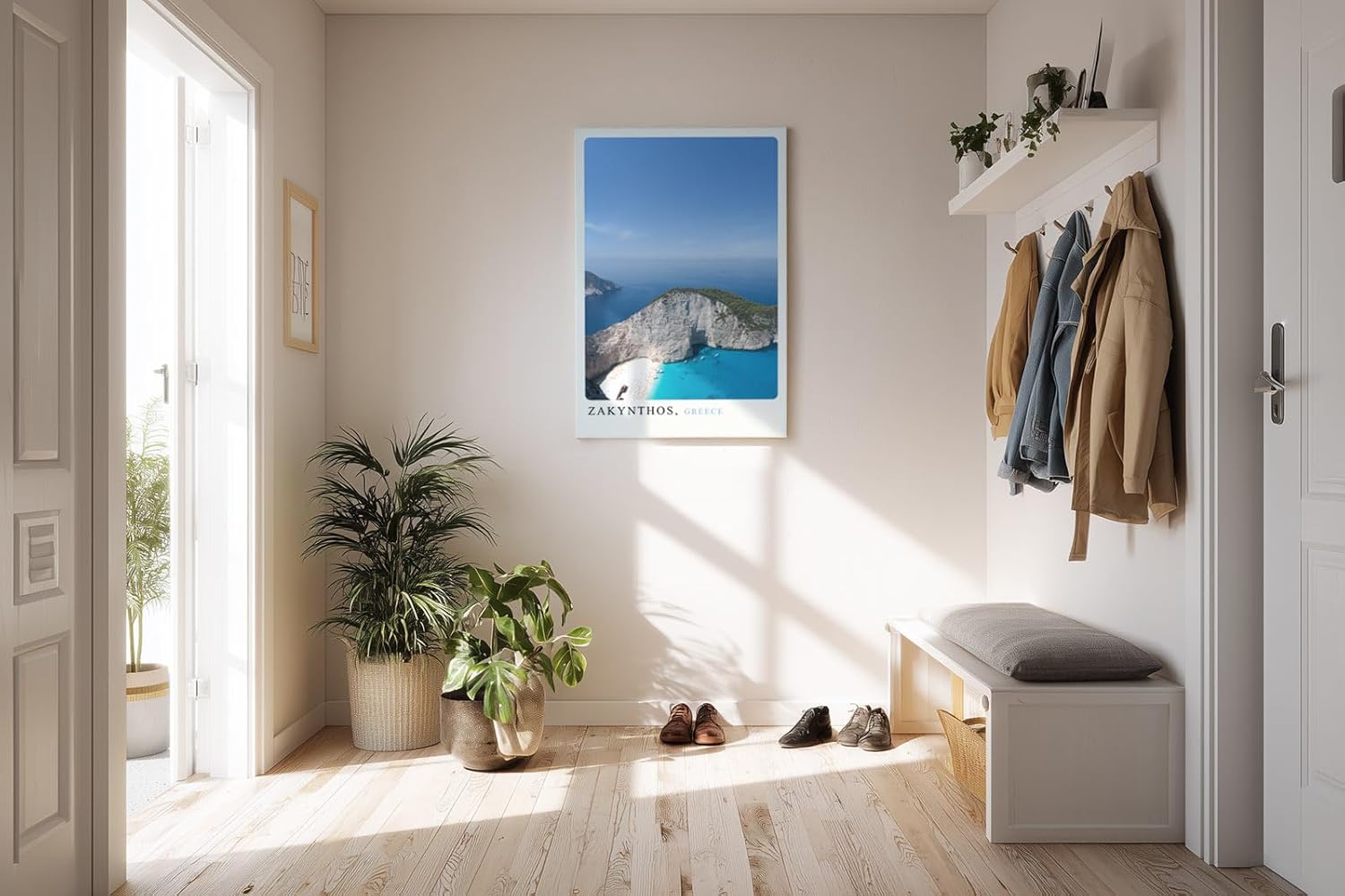 Paul Sinus Kunstdruck 40x60cm Zakynthos Griechenland Strand Meer Aussicht Urlaub Blau