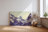 Sinus Art Wandbild 120x80cm Schneebedeckte Berge und nebelverhangene Täler in beeindruckender Komposition