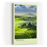 Paul Sinus Kunstdruck 40x60cm Tuscany Italien grüne Hügellandschaft mit Zypressen bei klarer Morgensonne
