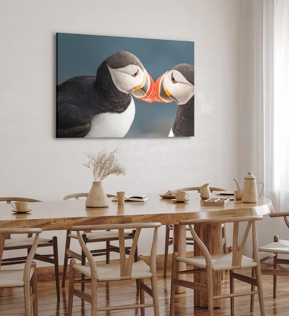 Wandbild 120x80cm Papageitaucher Pärchen Liebespärchen Tierfotografie