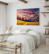 Paul Sinus Wandbild 120x80cm Alpenlandschaft Berge Gebirge Schneegipfel Wiese