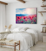 Paul Sinus Wandbild 120x80cm Mohnblumen Feld Wildblumen Blumen rote Blüten