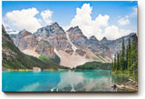 Sinus Art Wandbild 120x80cm Kristallklarer See vor majestätischer Bergkulisse mit intensiver Spiegelung