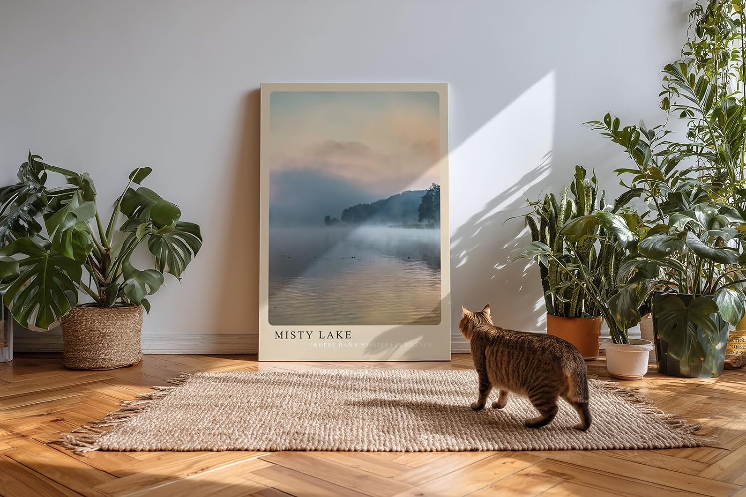 Paul Sinus Kunstdruck 40x60cm Misty Lake – nebliger See im sanften Morgenlicht