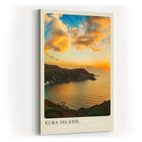 Paul Sinus Kunstdruck 40x60cm Elba Island – italienische Küste im Sonnenuntergang über dem Meer