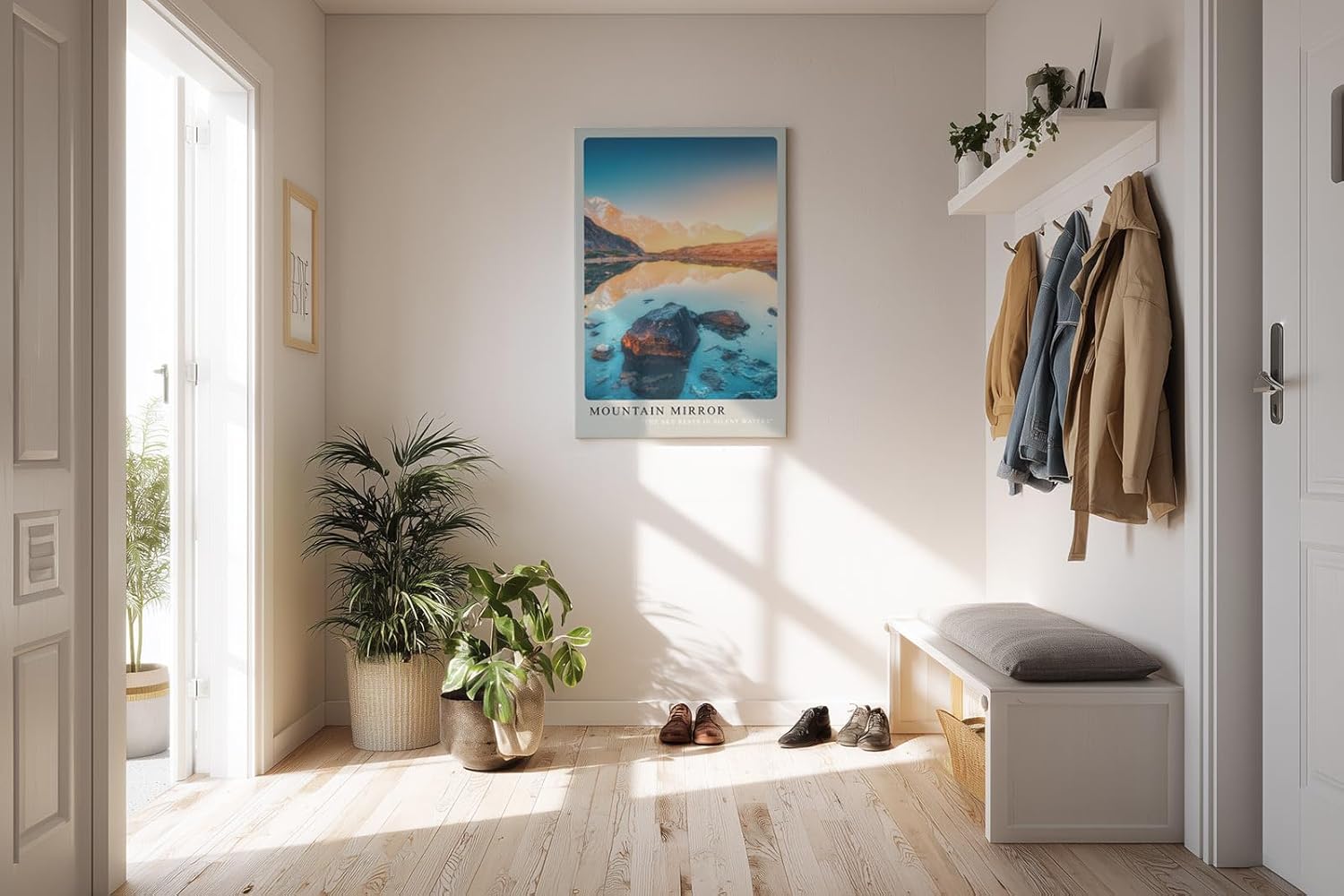 Paul Sinus Kunstdruck 40x60cm Mountain Mirror Bergpanorama mit See The Sky Rests in Silent Waters
