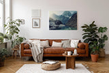 Sinus Art Wandbild 120x80cm Beeindruckende Alpenlandschaft mit Eis, Wasser und Licht – kraftvoll und beruhigend zugleich