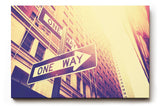 Sinus Art Wandbild 120x80cm Dynamische Komposition aus Architektur und Beschilderung in Retro-Look