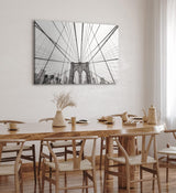 Paul Sinus Wandbild 120x80cm New York Manhattan Wolkenkratzer Brooklyn Bridge Grau