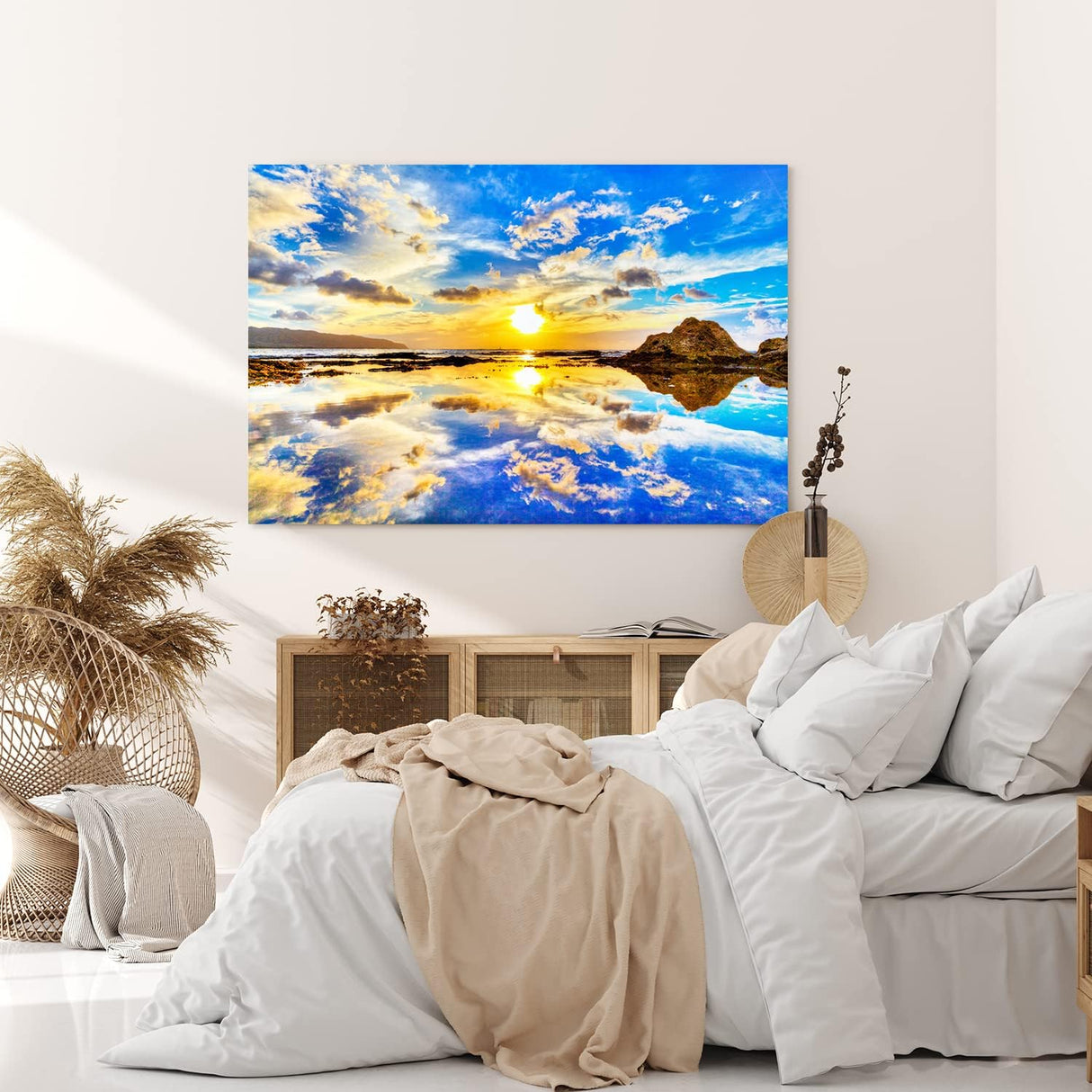 Paul Sinus Wandbild 120x80cm Sonnenuntergang Meer Himmel Horizont Farbenfroh