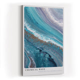 Paul Sinus Wandbild in 40x60cm Chemical Wave Abstrakte Fließstrukturen in Blauund Türkistönen