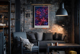 Paul Sinus Wandbild in 40x60cm Neon Bloom – leuchtende Pflanzenblätter in intensiven Neonfarben für moderne Raumgestaltung