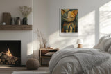 Paul Sinus Leinwandbild 80x120cm Feline Harmony – Stilisiertes Katzenporträt in geometrischer Kunst mit harmonischer Farbkomposition