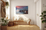 Sinus Art Wandbild 120x80cm Mächtige Wasserfälle vor weitläufiger Landschaft mit intensivem Himmel