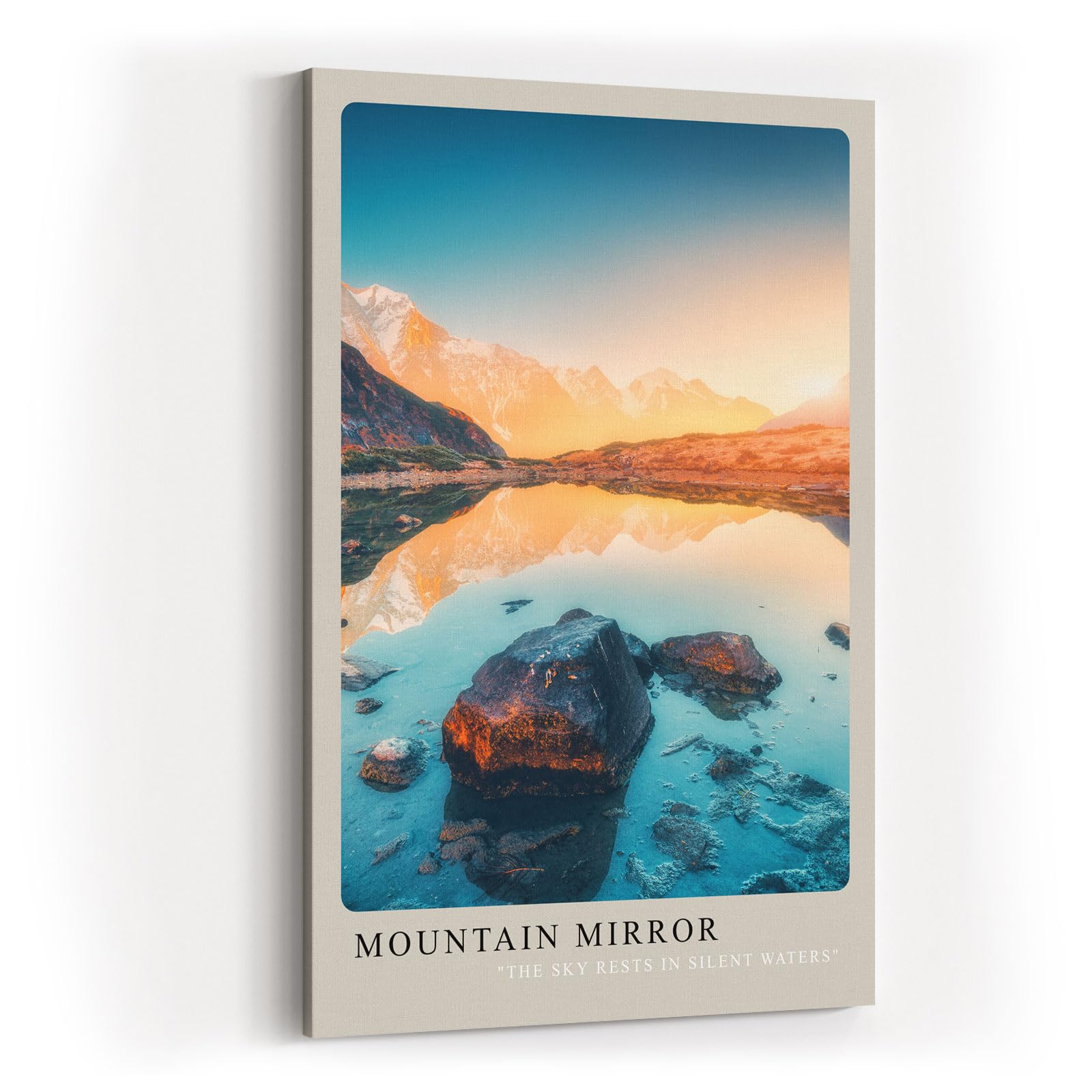 Paul Sinus Kunstdruck 40x60cm Mountain Mirror Bergpanorama mit See The Sky Rests in Silent Waters