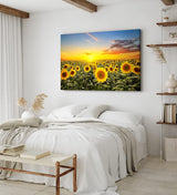 Paul Sinus Wandbild 120x80cm Sonnenblumen Blumenfeld Sonnenblumenfeld Sonne Gelb
