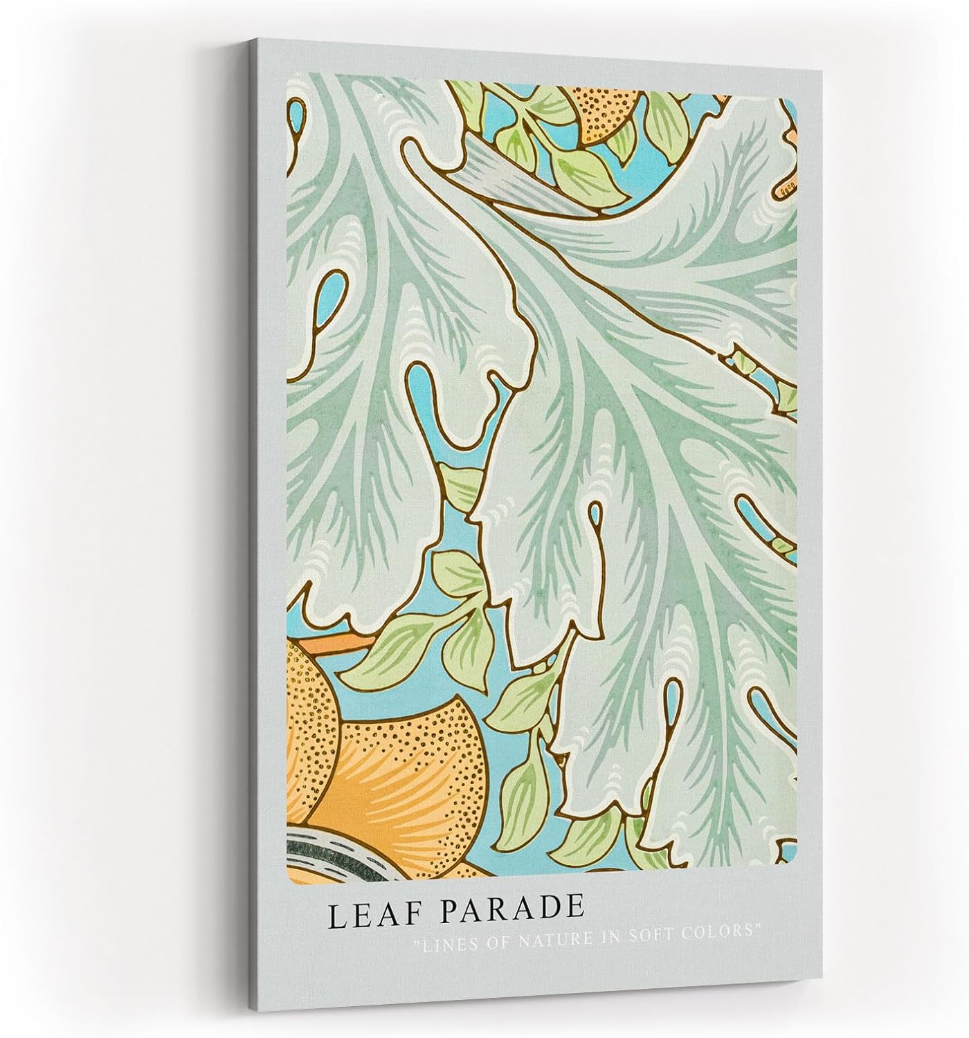 Paul Sinus Kunstdruck 40x60cm Leaf Parade zarte Blattformen in Pastelltönen auf stilvoller Leinwand