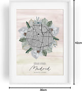 Paul Sinus Bilderrahmen individuell personalisiert mit deinen GPS Koordinaten und Namen. 30cm x 42cm Holz Wechselrahmen mit Glas und Passepartout. Einzigartige Geschenkidee. (ohne Rahmen)