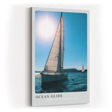 Paul Sinus Kunstdruck 40x60cm Ocean Glide Segelboot bei Sonnenlicht White Sails Under Blue Sky