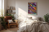 Paul Sinus Wandbild in 40x60cm The Liquid Prism – abstraktes Farbmotiv mit regenbogenfarbenem Glanz und fließender Struktur für moderne Raumgestaltung