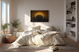 Sinus Art Wandbild 120x80cm Die aufgehende Sonne hinter der Erde erzeugt ein imposantes Lichtspiel im All