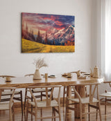 Paul Sinus Wandbild 120x80cm Alpenlandschaft Berge Gebirge Schneegipfel Wiese