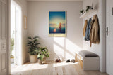 Paul Sinus Kunstdruck 40x60cm Sunrise Balance Yoga Meer Sonnenaufgang Meditation Ruhe Silhouette