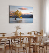 Paul Sinus Wandbild 120x80cm Baum im Wasser See Berge Natur Vögel