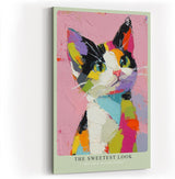 Paul Sinus Wandbild in 40x60cm The Sweetest Look – Verspieltes Katzen-Porträt im bunten Acrylstil, farbenfrohe Wandkunst mit charmantem Ausdruck