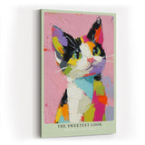Paul Sinus Wandbild in 40x60cm The Sweetest Look – Verspieltes Katzen-Porträt im bunten Acrylstil, farbenfrohe Wandkunst mit charmantem Ausdruck