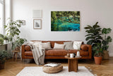 Sinus Art Wandbild 120x80cm Die Äste im Vordergrund und das klare Wasser erzeugen Tiefe und beruhigende Natürlichkeit