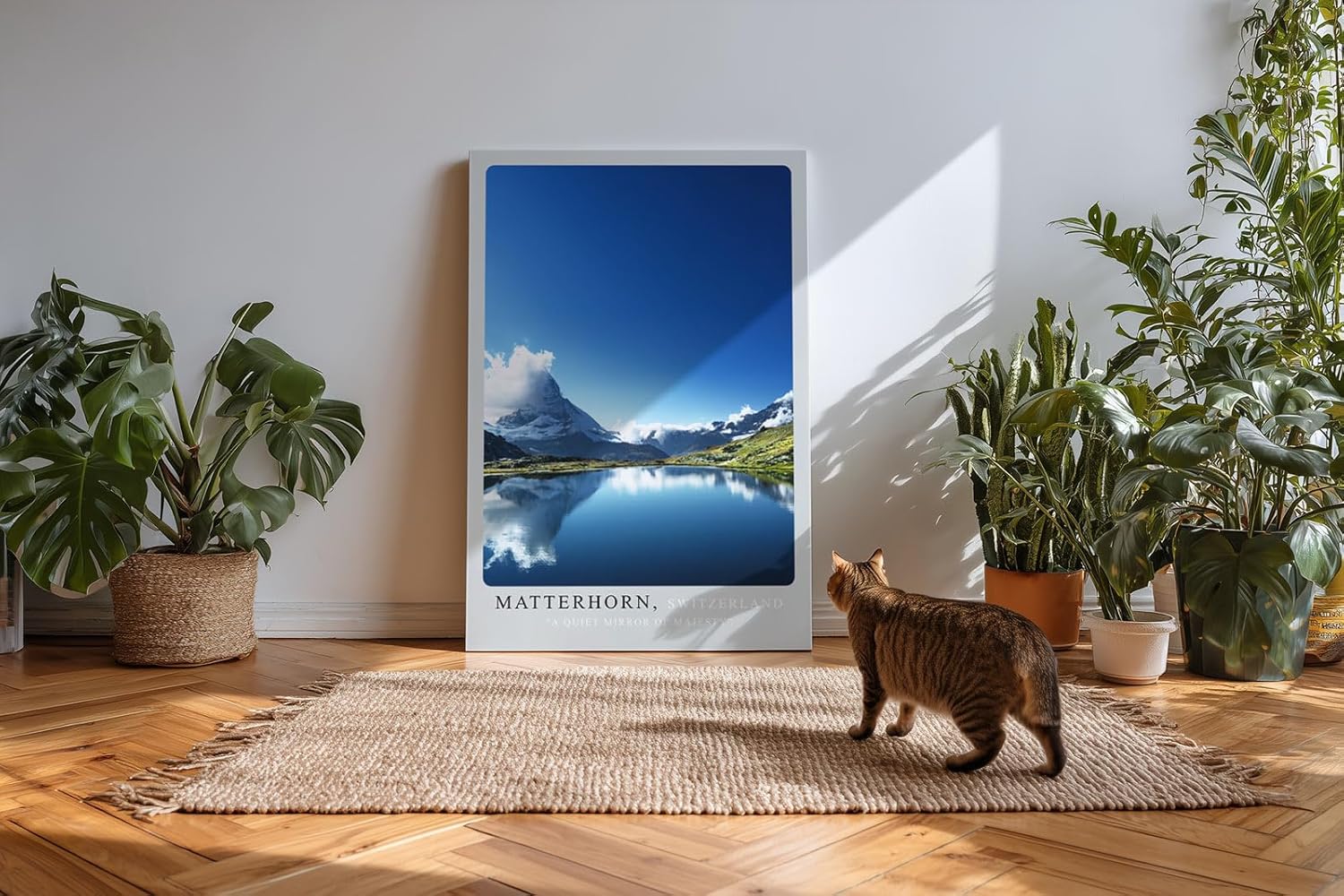 Paul Sinus Kunstdruck 40x60cm Matterhorn – Schweizer Berglandschaft mit Spiegelung im klaren Bergsee