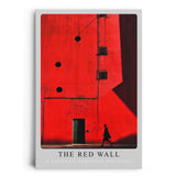 Paul Sinus Leinwandbild 60x90cm The Red Wall Leinwandbild minimalistische Architektur mit intensiver Farbfläche geheimnisvolle Silhouette