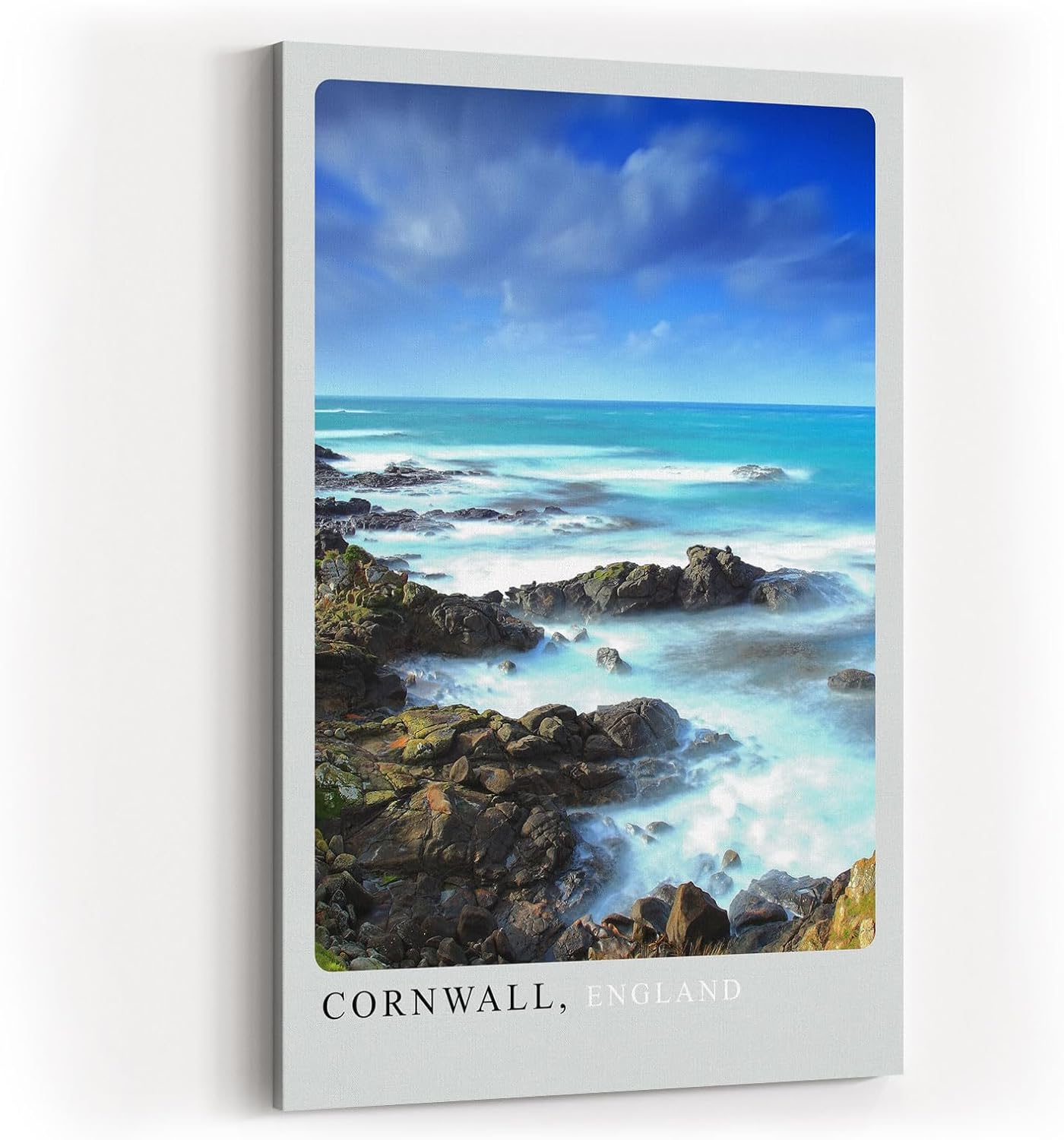 Paul Sinus Kunstdruck 40x60cm Cornwall – Felsküste Englands mit türkisem Meer und dramatischem Himmel