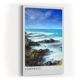 Paul Sinus Kunstdruck 40x60cm Cornwall – Felsküste Englands mit türkisem Meer und dramatischem Himmel