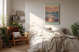 Paul Sinus Wandbild in 40x60cm Sanfter Sonnenuntergang am Meer mit pastellfarbenem Himmel und weichen Wellen
