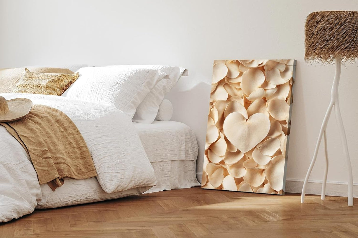 Paul Sinus 60x90cm Wandbild Herz aus Blütenblättern – Romantisches Design mit floraler Raffinesse Blume
