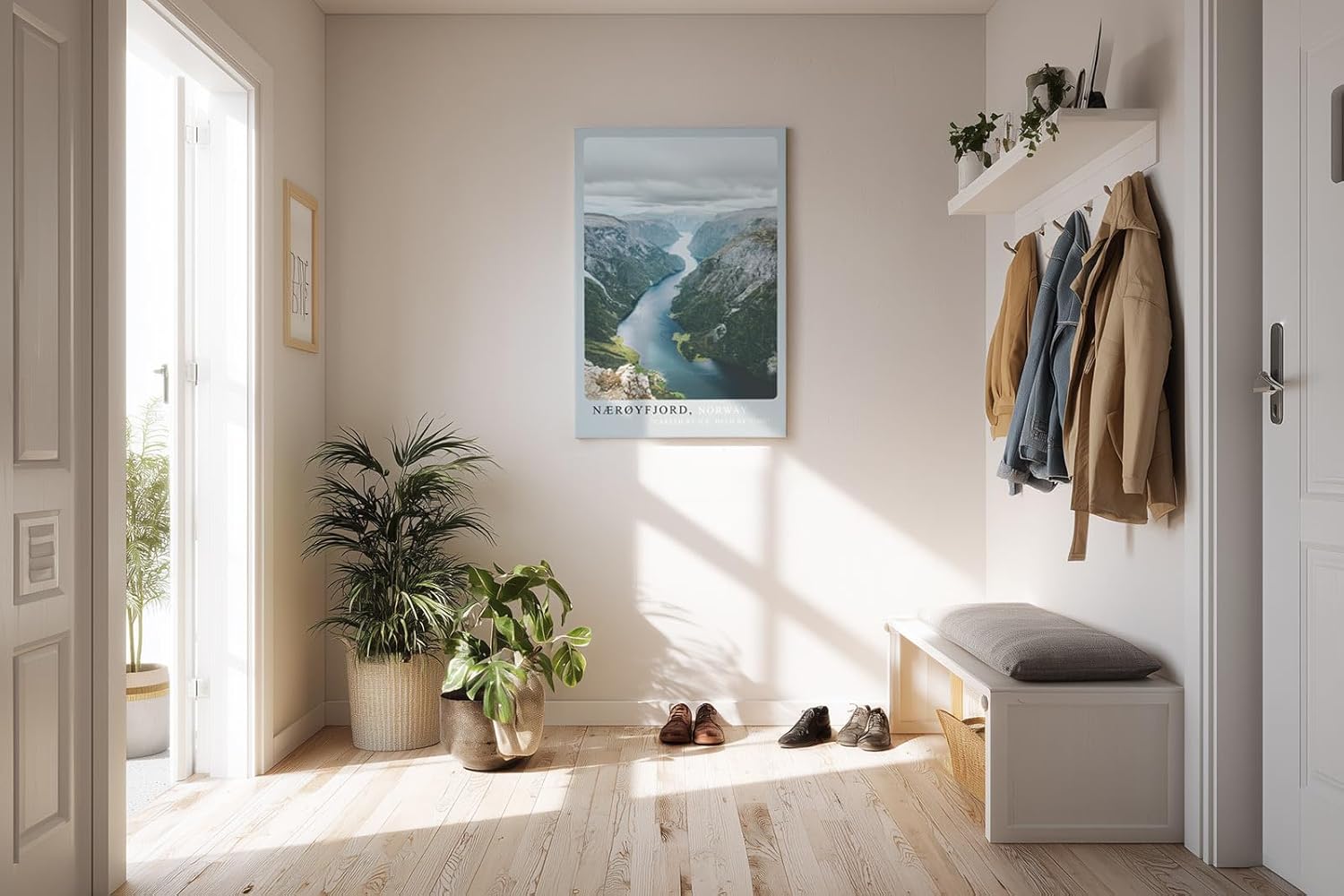 Paul Sinus Kunstdruck 40x60cm Nærøyfjord Norwegen mit spektakulärer Fjordlandschaft und Bergen